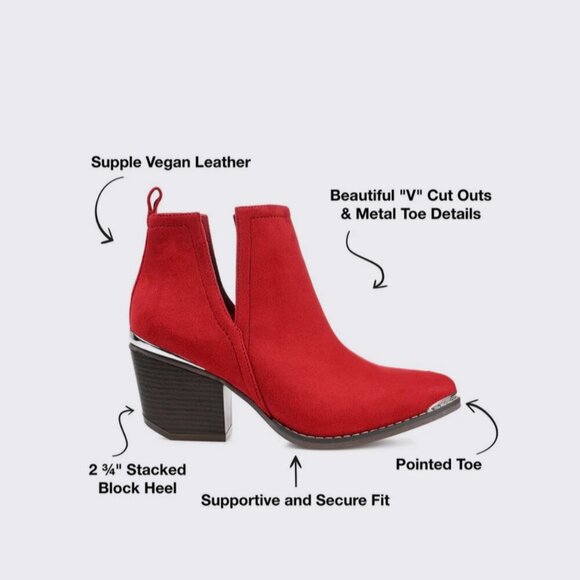 Journee Collection Issla Western Bootie in Red - Size 9 - Picture 10 of 10